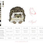 Igel Stickdatei – niedliches Herbstmotiv für Kleidung, Kissen & Geschenke - Sewando