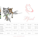 Pferdemama mit Fohlen Stickdatei – zartes Motiv für Naturfreunde & Pferdeliebhaber - Sewando