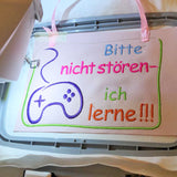 2x Stickdatei "Ich lerne" ITH Schild