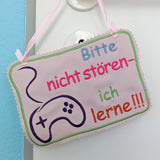 2x Stickdatei "Ich lerne" ITH Schild