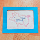 5x Stickdatei "Schwein" Satinstick und ITH