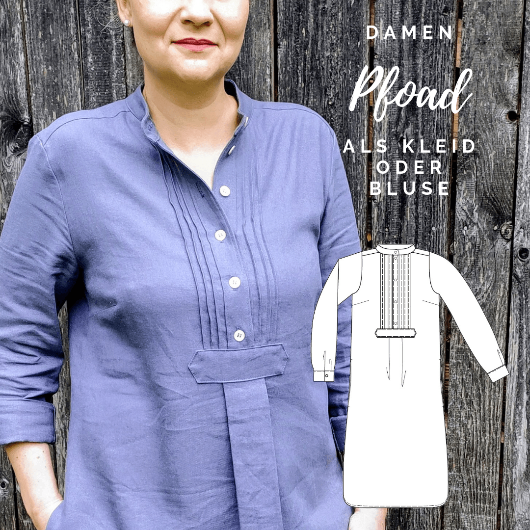 Schnittmuster Damenpfoad als Kleid oder Bluse Gr. 34-52 : - Sewando
