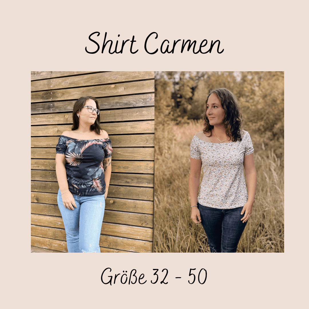 Schnittmuster Shirt Carmen Größe 32 – 50 - Sewando
