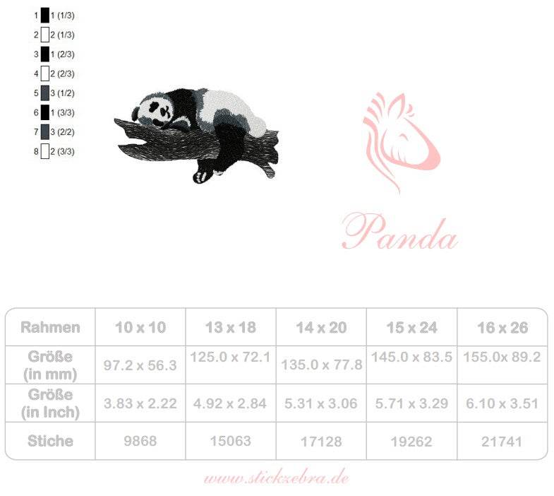 Panda Stickdatei – für entspannte Stunden auf Stoff - Sewando