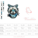 Waschbär Stickdatei – freches Tiermotiv für Kleidung & kreative Geschenkideen - Sewando