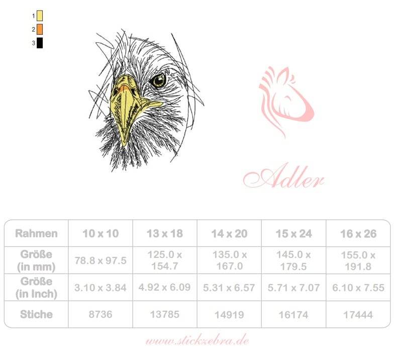 Adler Stickdatei – kraftvolles Motiv für Mut & Charakterstärke - Sewando