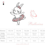 Ballerina Hase Stickdatei – niedliches Häschen für Kinderkleidung & Geschenke - Sewando