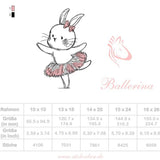 Ballerina Hase Stickdatei – niedliches Häschen für Kinderkleidung & Geschenke - Sewando