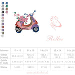 Roller Stickdatei – verspieltes Sommermotiv für Kleidung & Taschen - Sewando