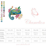 Chamäleon Stickdatei – farbenfrohes Motiv für Kleidung, Taschen & Deko - Sewando