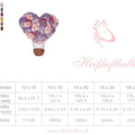Heißluftballon Stickdatei – romantisches Blumenherz für Geschenke & Dekorationen - Sewando
