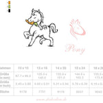 Pony Stickdatei – verspieltes Motiv für Kinder, Kleidung & Geschenke - Sewando