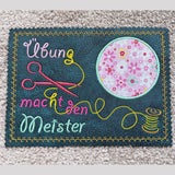4x Stickdatei "Übung" ITH mit Spruch