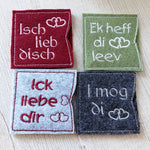 10x Stickdatei Liebe im Dialekt ITH Schokohüllen - Sewando