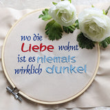 4x Stickdatei "wo die Liebe wohnt" ITH und Text
