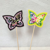 6x Stickdatei "Deko Falter" ITH Schmetterling mit Applikation