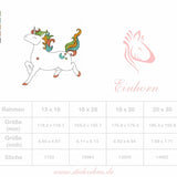 Einhorn Stickdatei, magisches Doodle Kindermotiv für deine Stickmaschine