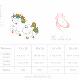 Einhorn Stickdatei, sternenreiches Doodle Kindermotiv für deine Stickmaschine