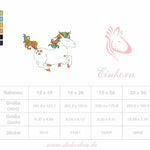 Einhorn Stickdatei, fröhliches Doodle Kindermotiv für deine Stickmaschine - Sewando