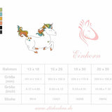 Einhorn Stickdatei, fröhliches Doodle Kindermotiv für deine Stickmaschine - Sewando