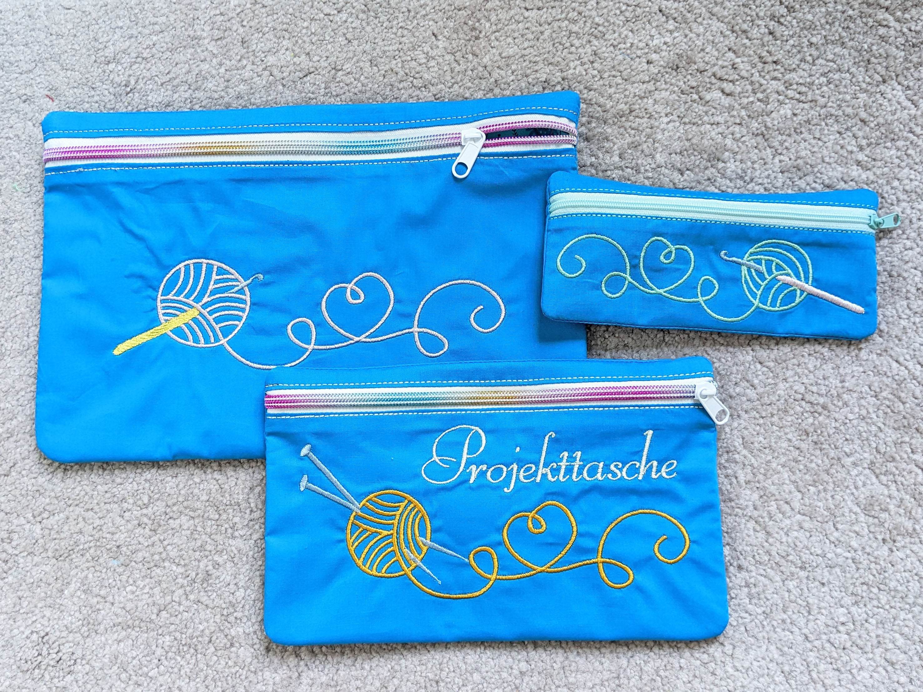 3x Stickdatei Projekttasche Stricken - Sewando