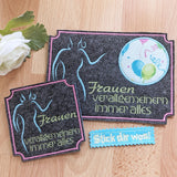 3x Stickdatei "Frauen" ITH mit Spruch