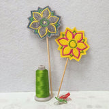 6x Stickdatei "Bundle Blume Lisa" ITH und Satinstick