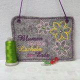 4x Stickdatei "Blume Lisa" ITH mit Spruch