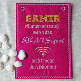 3x Stickdatei "Gamer WLan" ITH Schild