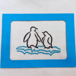 14x Stickdatei Pinguin mit Eisscholle Satinstick - Sewando