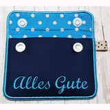 4x Stickdatei Minitäschchen "Alles Gute"