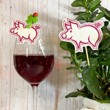 5x Stickdatei "Schwein" Satinstick und ITH
