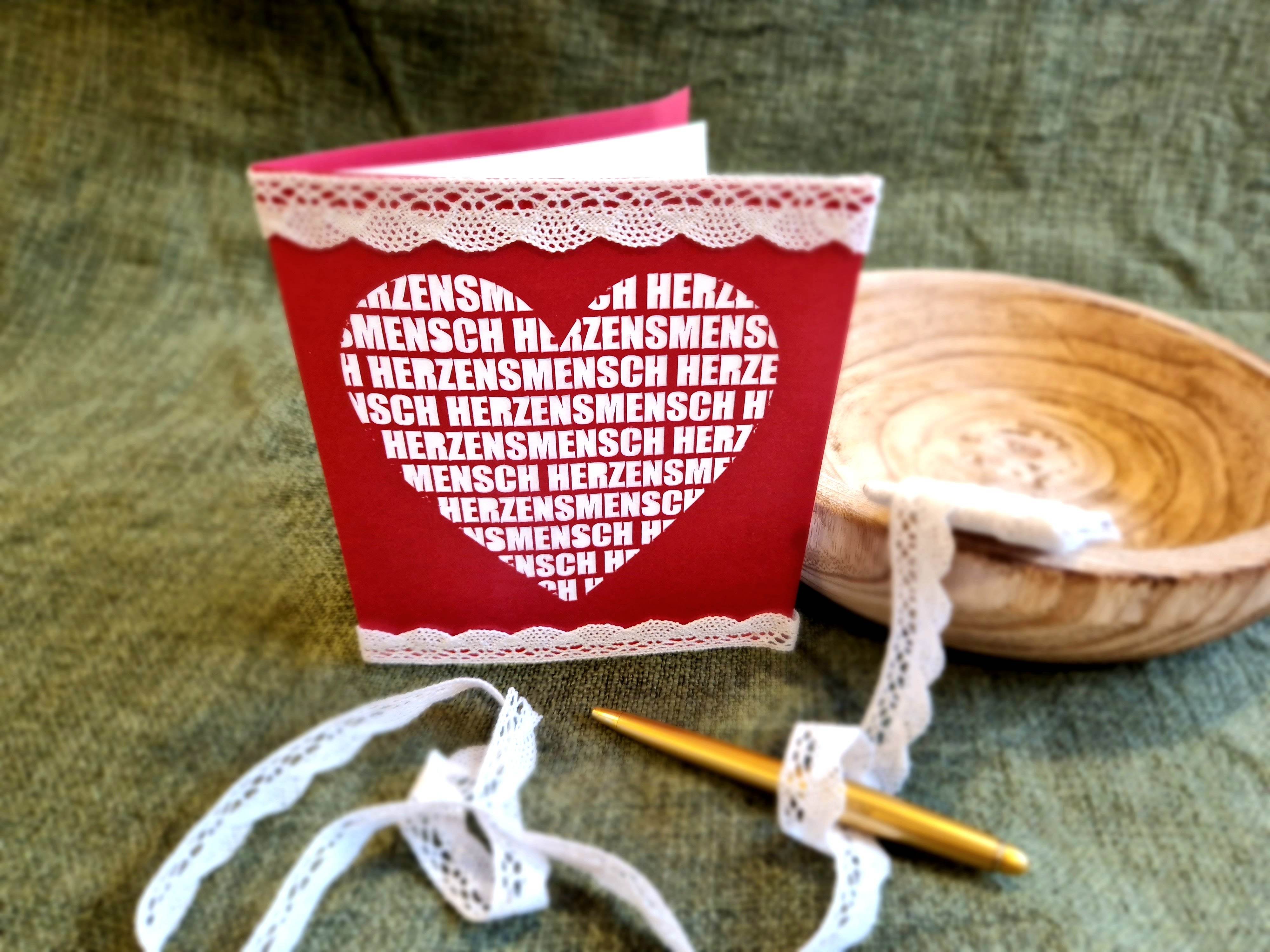 Plotterdatei Herzen mit Schriftzug - Sewando