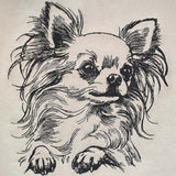 Stickdatei Chihuahua langhaar "Betty" - realistisch - FÜR HELLE STOFFE