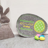 5x Stickdatei "Österchen" ITH Eirug mit Spruch
