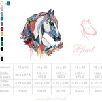 Pferd Aquarell Stickdatei – für deine Stickmaschine - Sewando