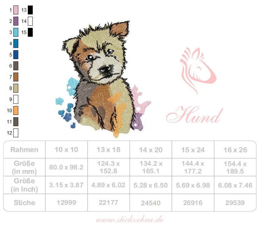 Hund Stickdatei – verspieltes Motiv für liebevolle Nähprojekte & kreative Geschenke - Sewando