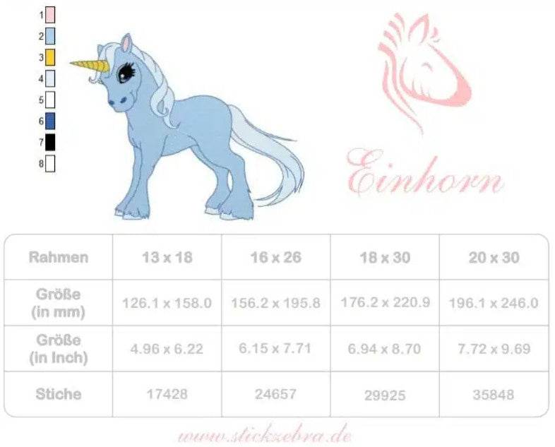 Einhorn Stickdatei, traumhafter Märchenzauber für deine Stickmaschine - Sewando