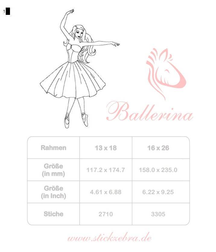 Ballerina Stickdatei – Ausmalmotiv für Kinder & kreative Regentage - Sewando