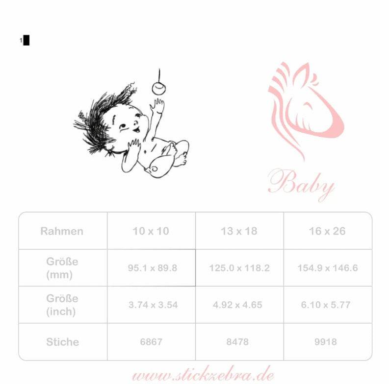 Baby Stickdatei – Süßes Motiv mit Spielzeug für liebevolle Geschenkideen - Sewando