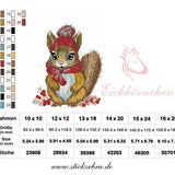 Eichhörnchen Stickdatei, kuscheliger Wintercharme für deine Stickmaschine - Sewando