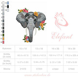 Elefant Stickdatei, majestätisches Tiermotiv für deine Stickmaschine - Sewando