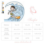 Surfer Stickdatei – cooles Sommermotiv für Kinder & Strandprojekte - Sewando