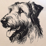 Stickdatei Irischer Wolfshund " Fred" - realistisch - FÜR HELLE STOFFE
