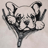 Stickdatei Französische Bulldogge "Enzo" - realistisch - FÜR HELLE STOFFE