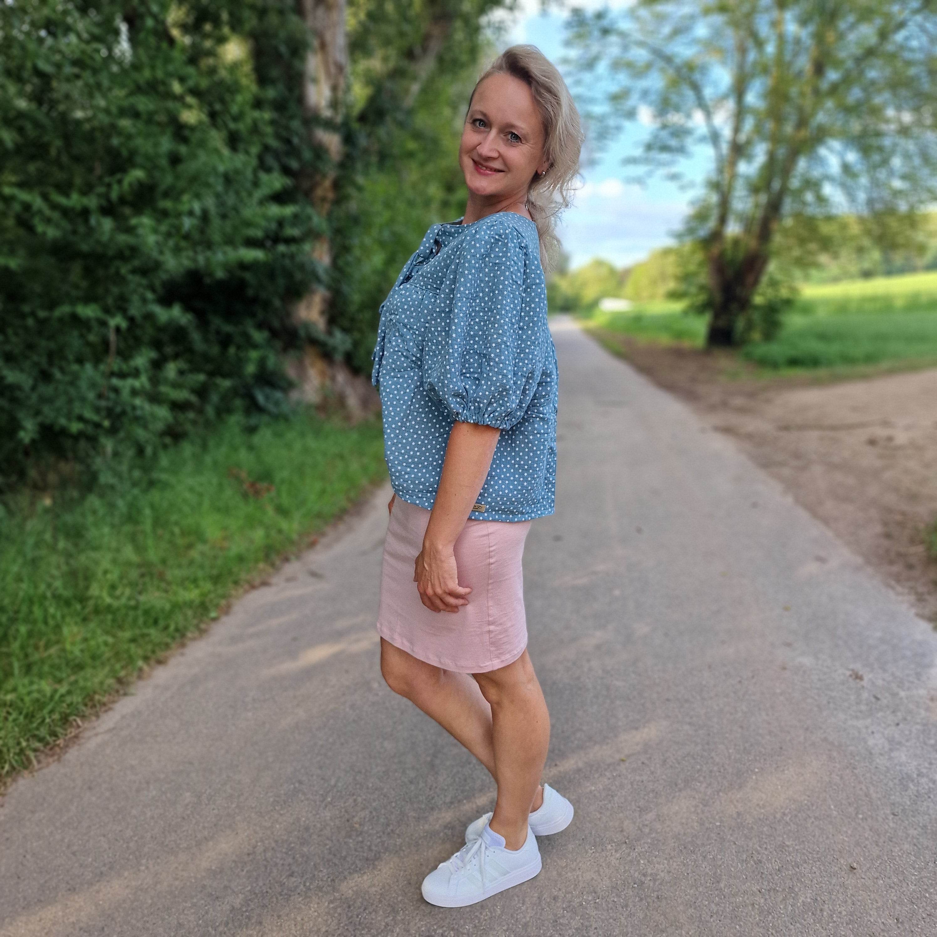 Schnittmuster Bluse POPPY - mit Puffärmeln und Variante Tunika und Kleid | Gr. 32-50 (PDF) - Sewando