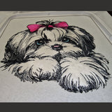 Stickdatei Applikation Shih Tzu "Laila"- realistisch - FÜR HELLE & DUNKLE STOFFE