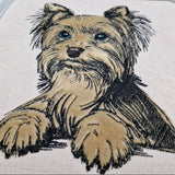 Stickdatei Applikation Yorkshire Terrier "Charly"- realistisch - FÜR HELLE & DUNKLE STOFFE