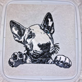 Stickdatei Applikation Bullterrier "Gracie" - realistisch - FÜR HELLE & DUNKLE STOFFE
