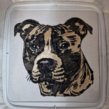 Stickdatei Applikation Staffordshire Bull Terrier "Rachel" - realistisch - FÜR HELLE & DUNKLE STOFFE